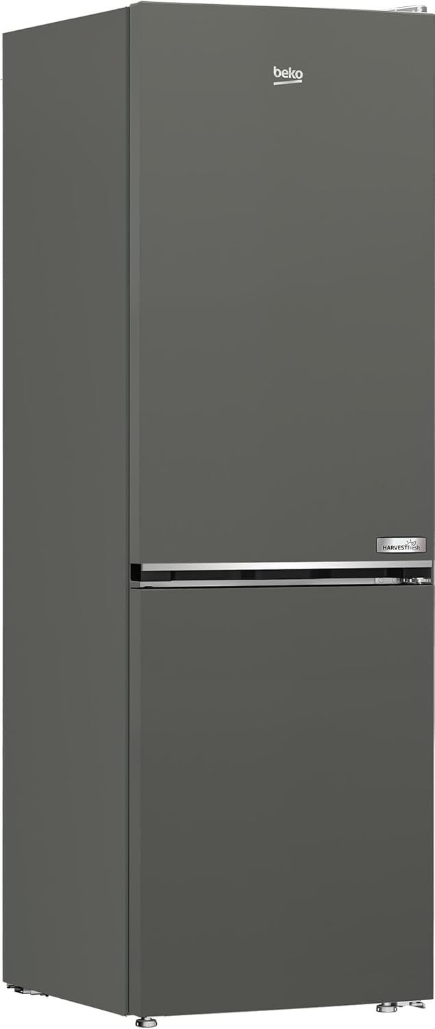 Beko B5RCNA365HG freistehende Kühl-/Gefrierkombination, 316 l Gesamt, 210 l Kühlen, 106 l Gefrieren, NoFrost, AeroFlow, HarvestFresh, Urlaubsmodus, 3 Gefrierschubladen, Manhattan Gray