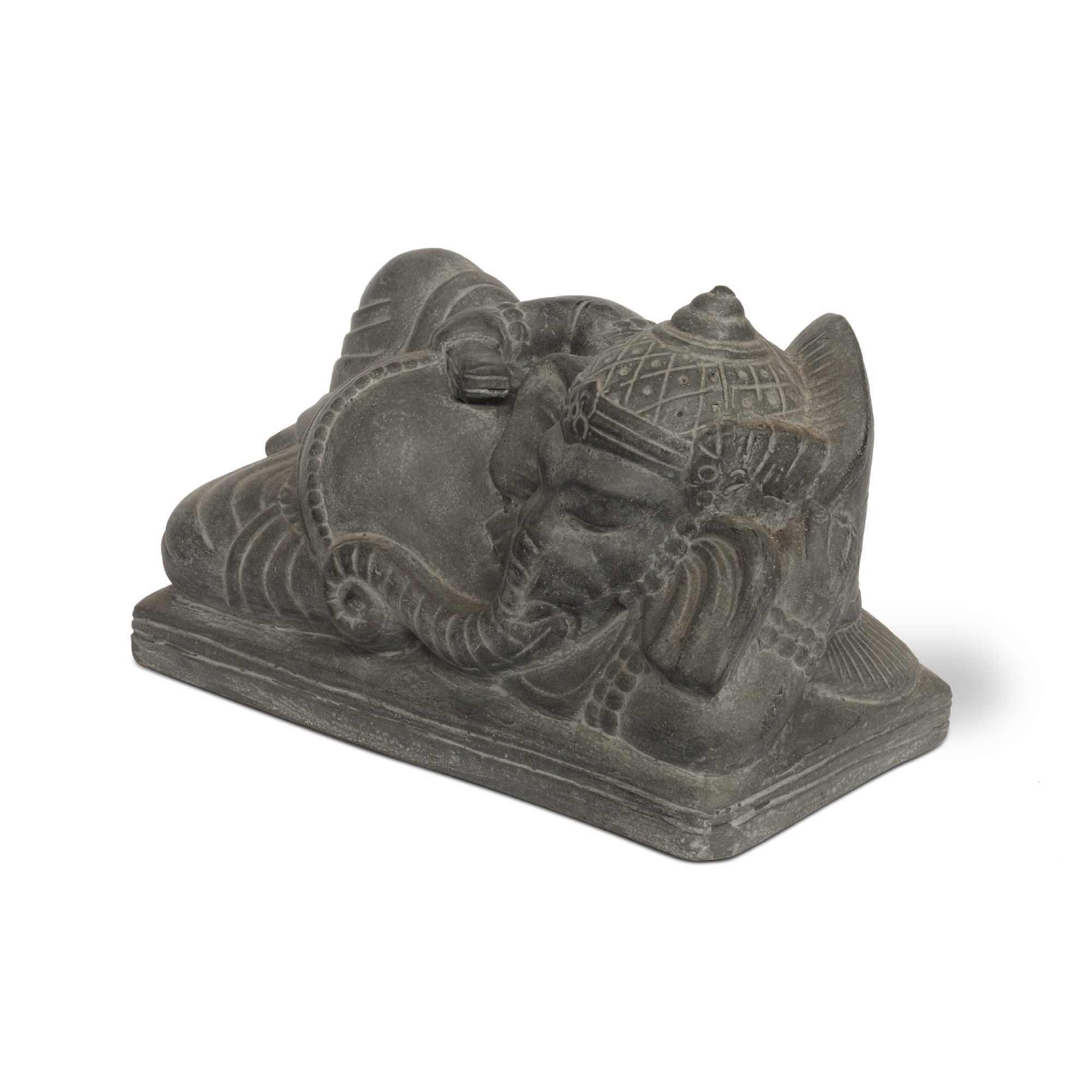 Ton-Skulptur 'Ganesha liegend', B 32 cm, H 19 cm, T 15 cm von fischer's lagerhaus