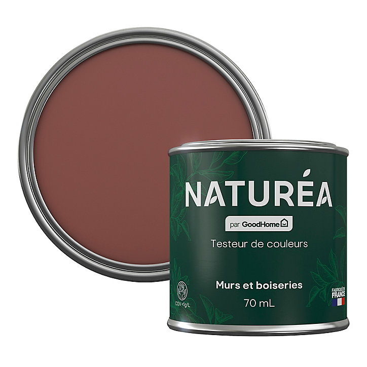 Peinture testeur de couleur Naturéa par GoodHome terracotta velours 70 ml
