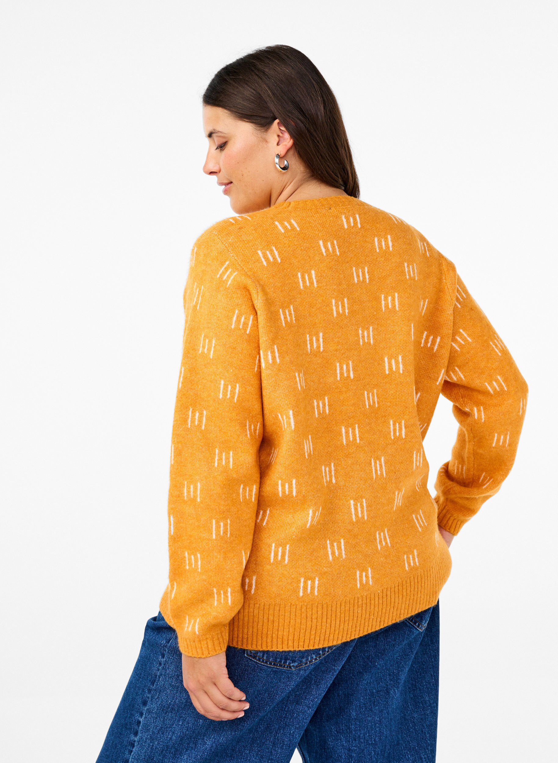 Mønstret strikbluse