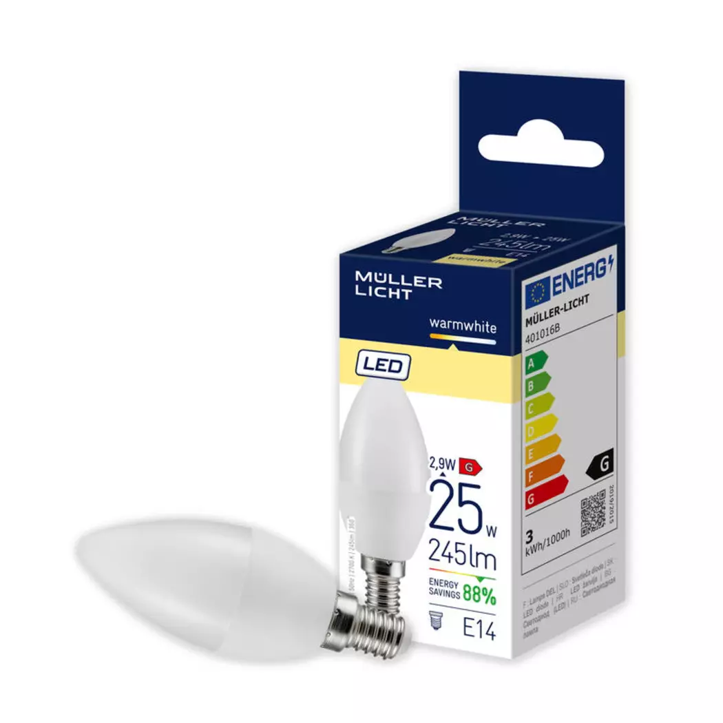 LED-Kerze E14/2,5 Watt/Energie G