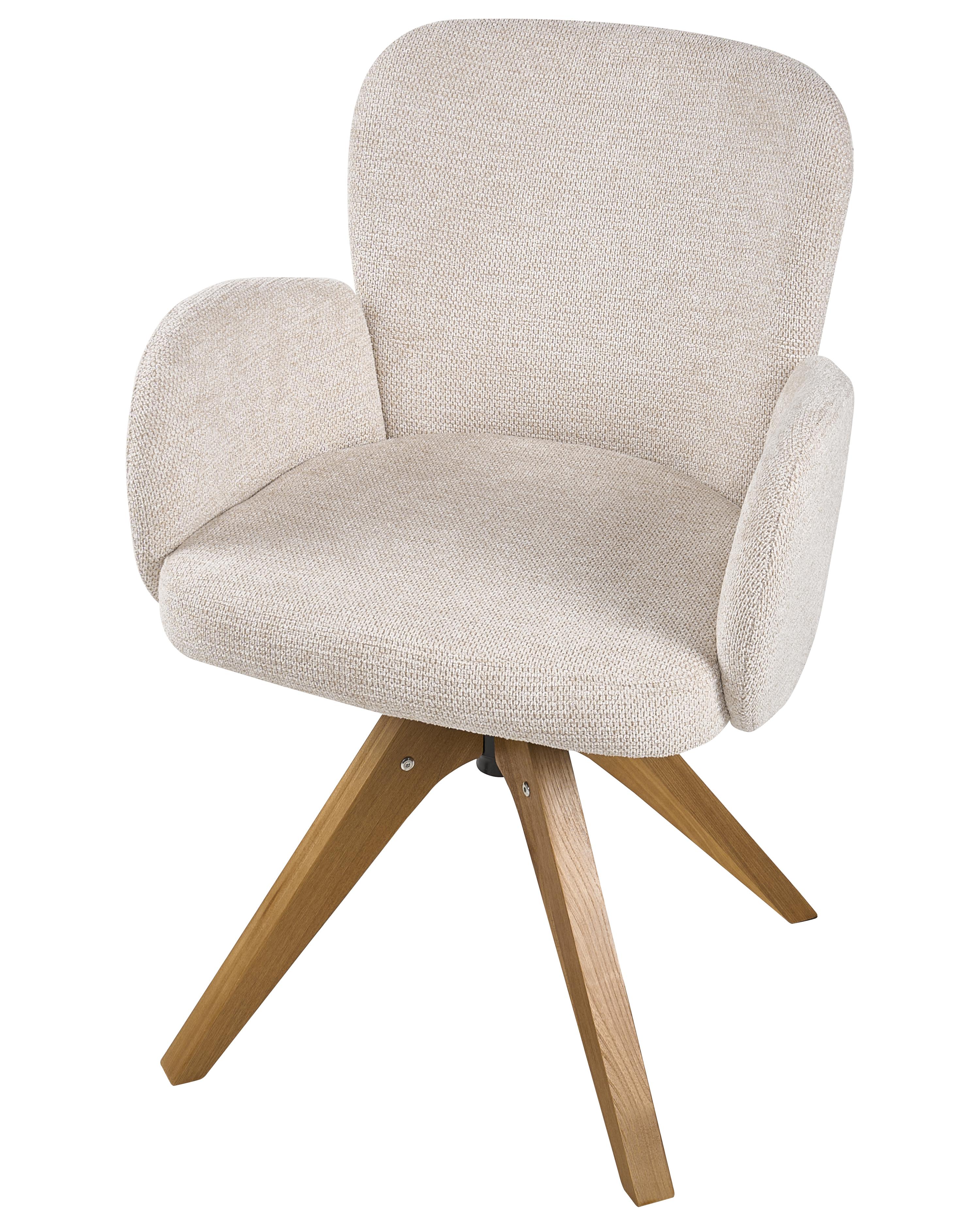 Set van 2 eetkamerstoelen draaibaar JEAN Stof Lichtbeige