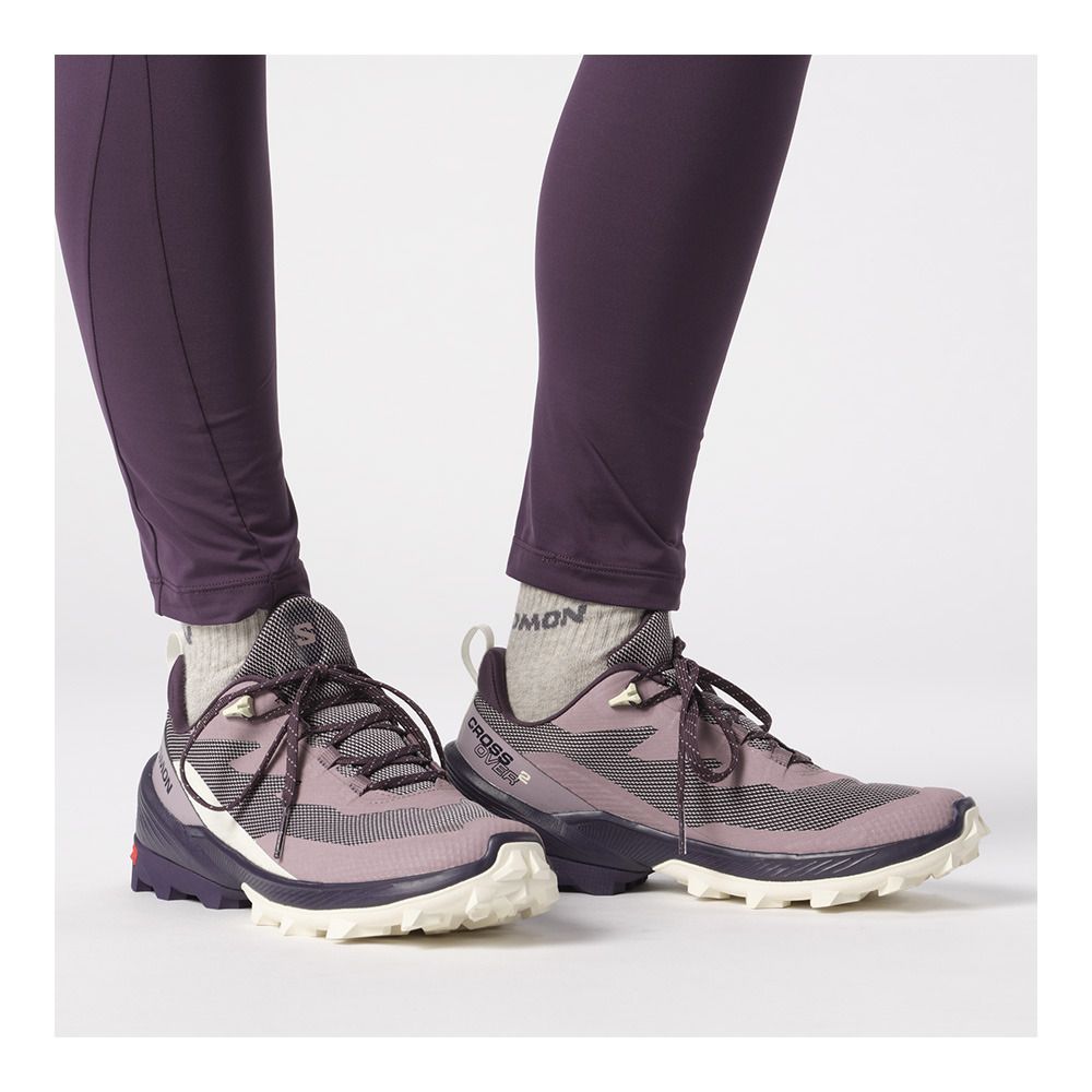 Salomon CROSS OVER 2 GTX - Chaussures randonné Femme quail/nightshade/vanilla ice