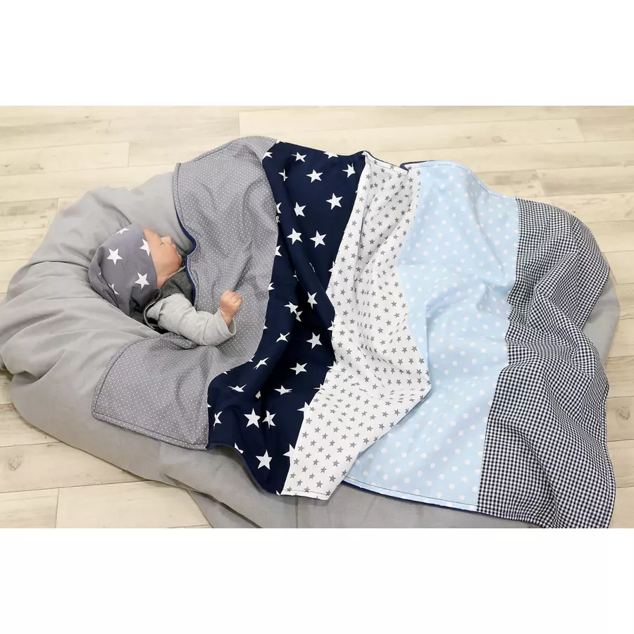 Ullenboom Babydecke & Kuscheldecke 70X100 cm Blau Hellblau Grau