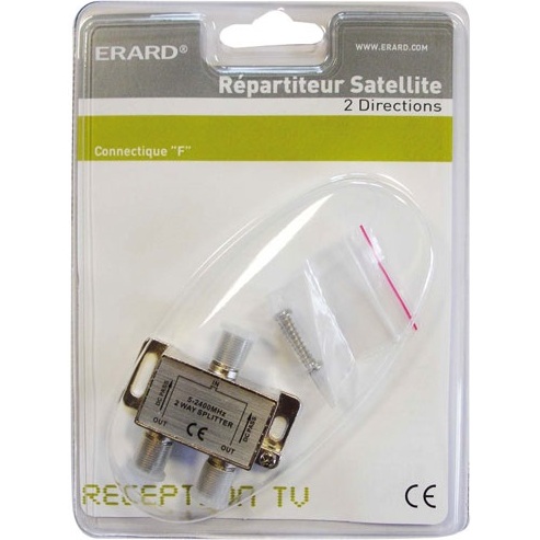 Répartiteur TV - SAT intérieur - 2 directions - gris