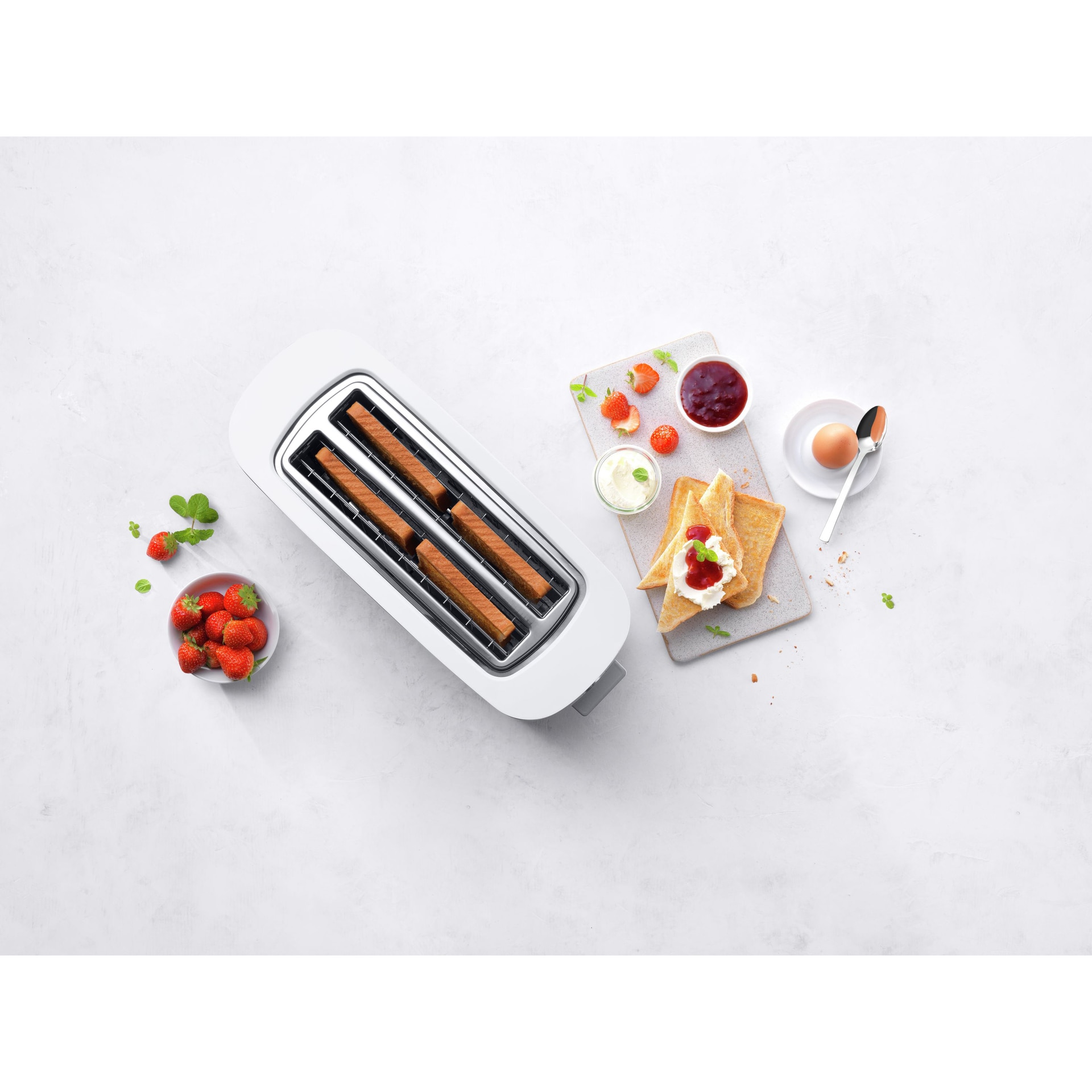 ZWILLING Toaster ENFINIGY lang silberfarbig mit Brötchenaufsatz