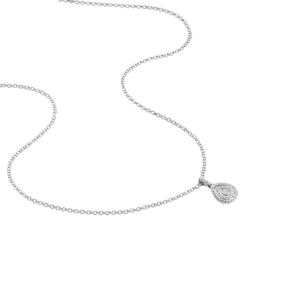 Collier Lysa Argent Blanc Oxyde De Zirconium