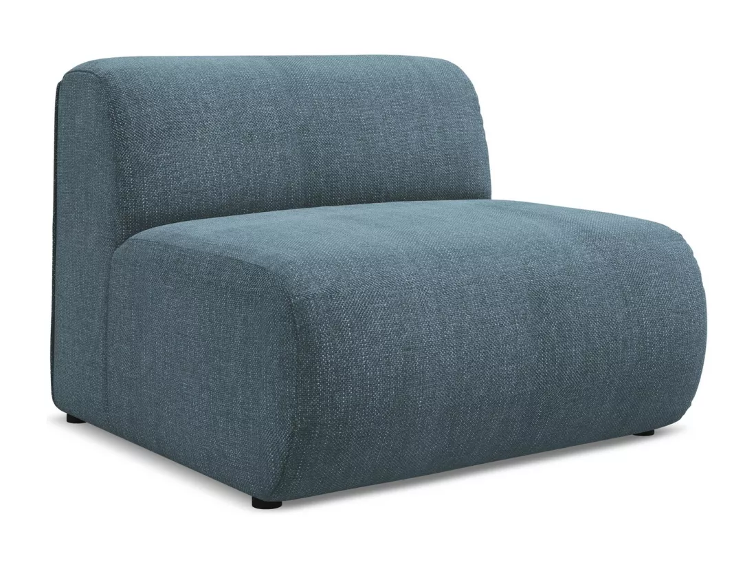 Fauteuil pour canapé modulable en tissu chenille - jeans - EKAHI