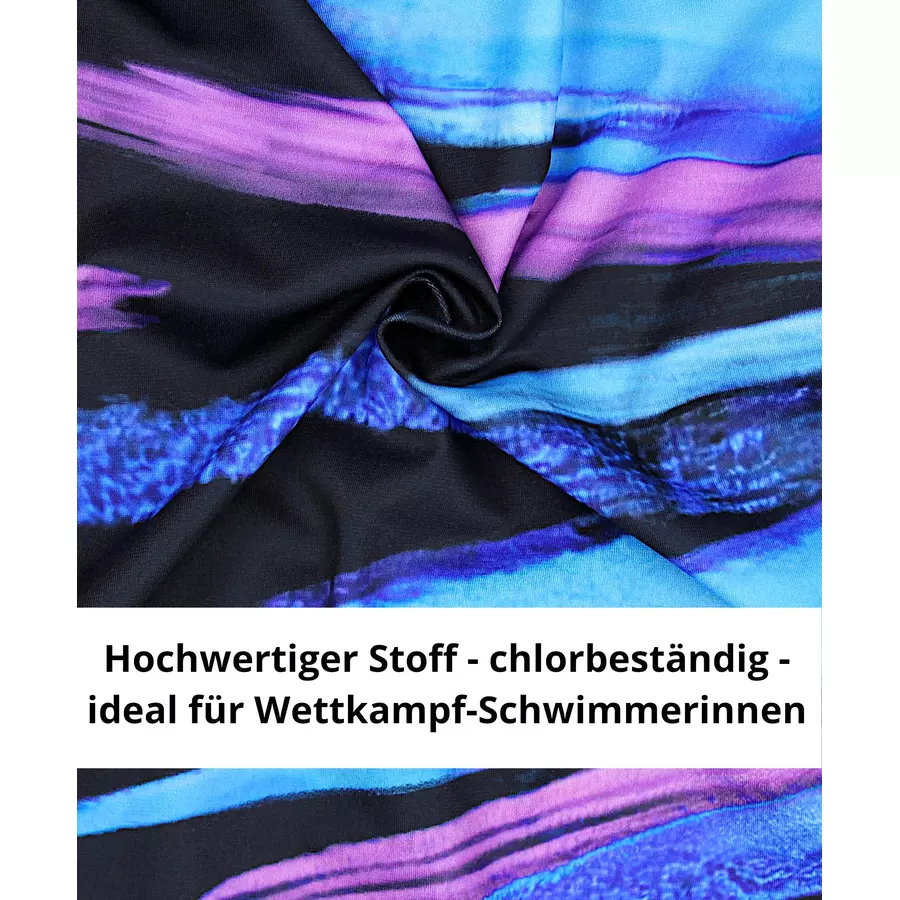 Aquarti Mädchen Badeanzug Chlorresistent Muscleback Wassersport blau Modell 2