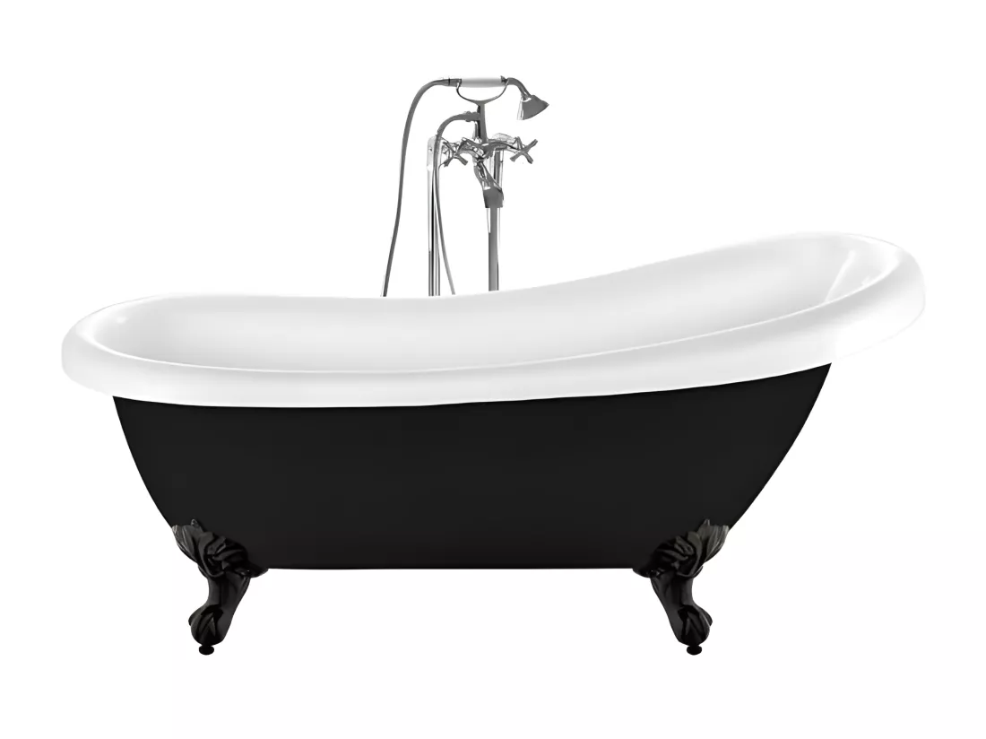 Baignoire ancienne rétro sur pieds RICHMOND Noire 171 cm Pieds d'Aigle Noirs