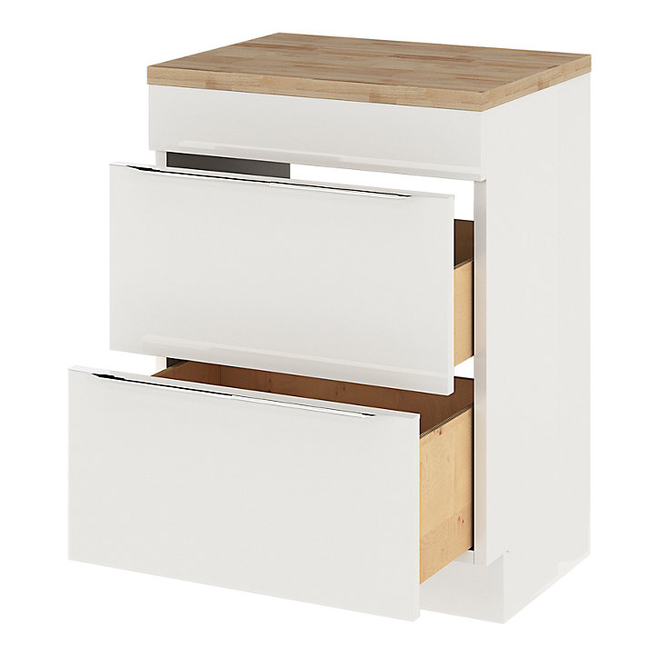 Ensemble salle de bains l.60 cm meuble à poser Imandra blanc + plan de toilette chêne