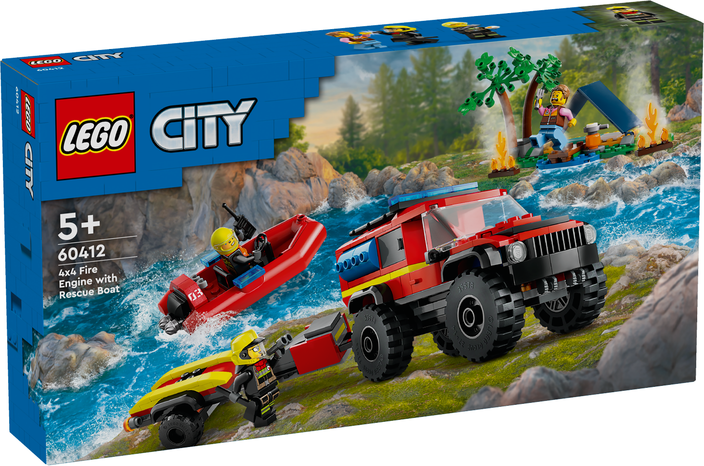 LEGO City - Firhjulstrukket brandbil med redningsbåd (60412)