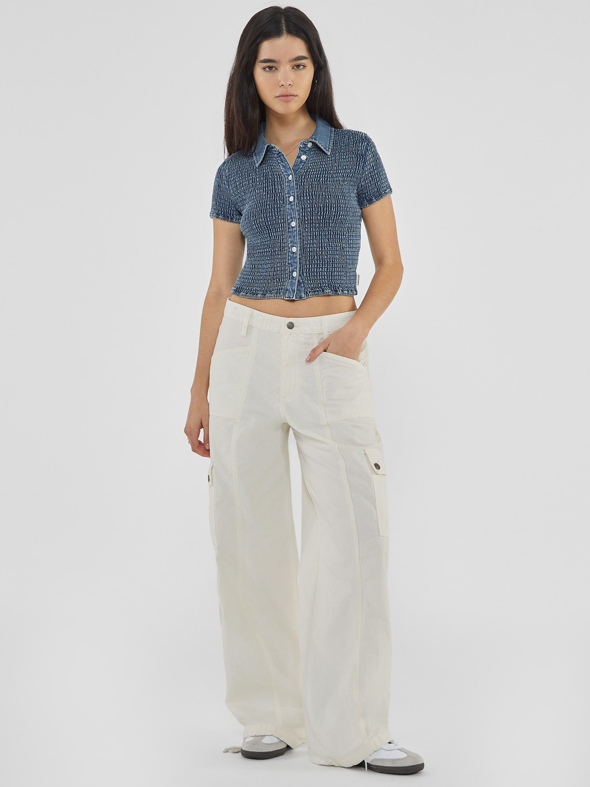 Camisa com detalhes franzidos GUESS Originals