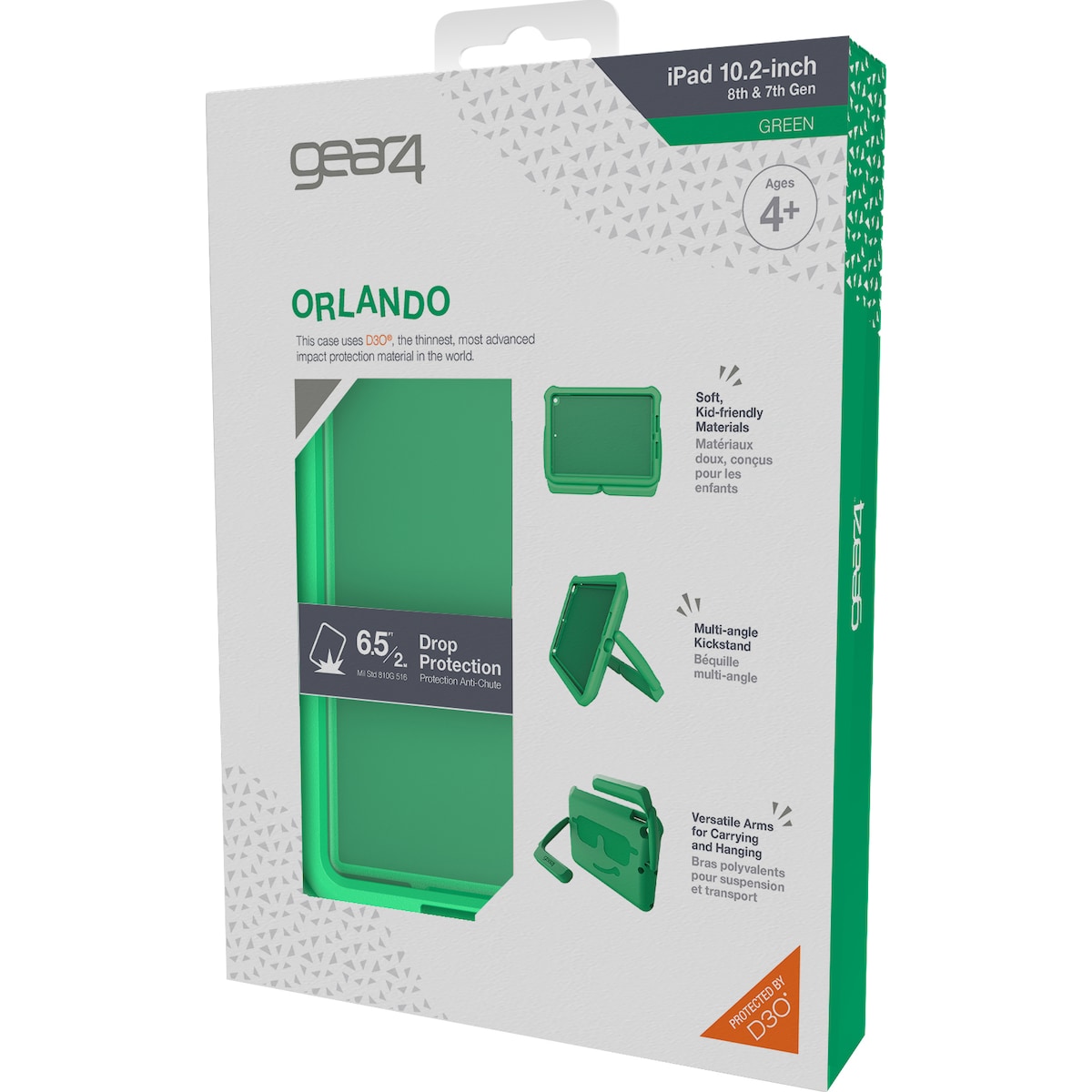 Gear4 D3O Orlando iPad 10.2 deksel til barn (grønn)