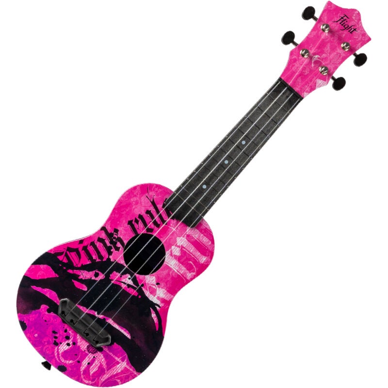 Flight Ultra Travel Series UTS-40 Pink Rules kunststof sopraan ukelele met hoes