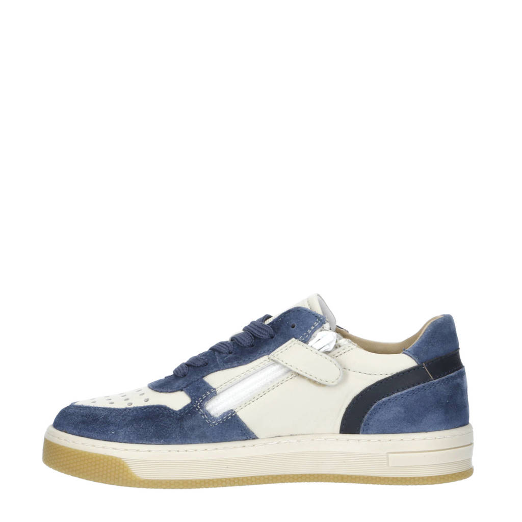 Hip leren sneakers donkerblauw