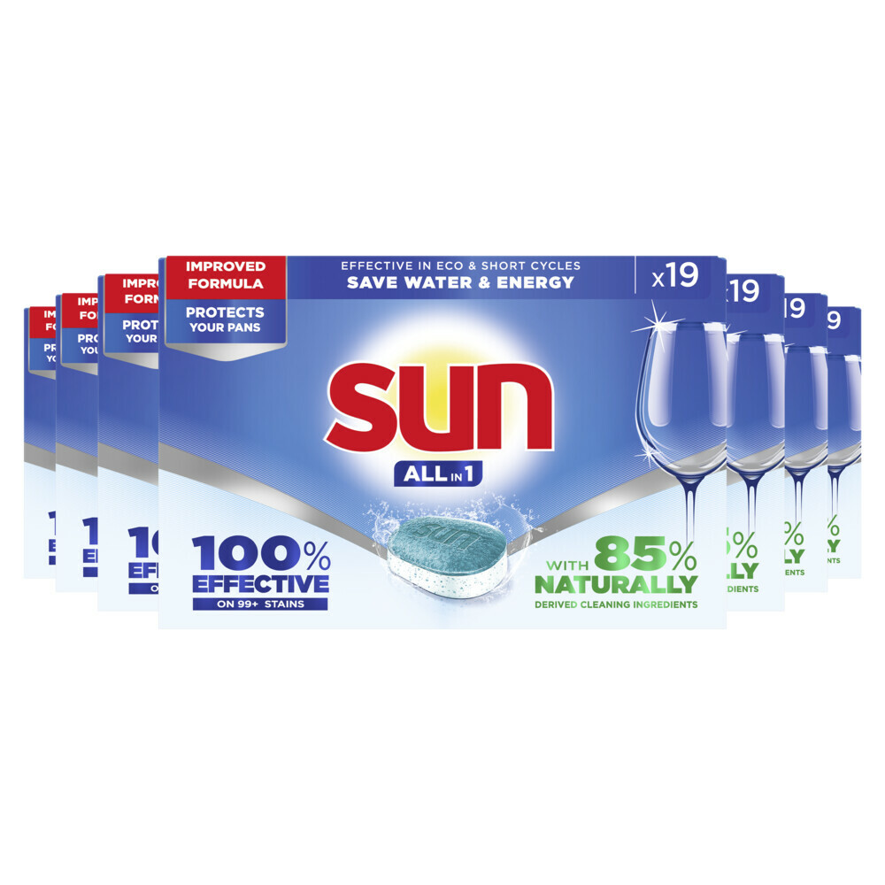 7x Sun Vaatwastabletten All-in-1 Normaal19 stuks