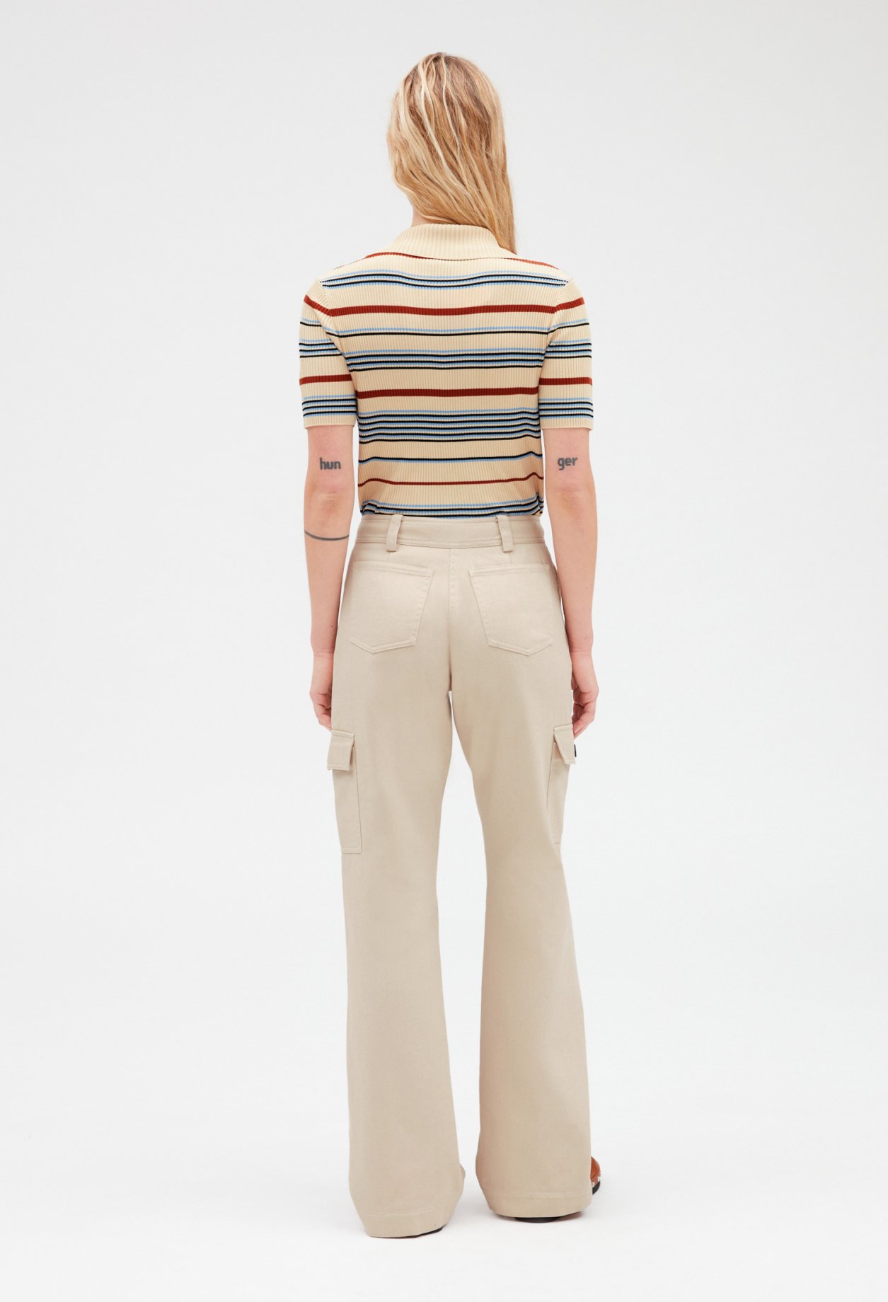 Pantalon cargo beige