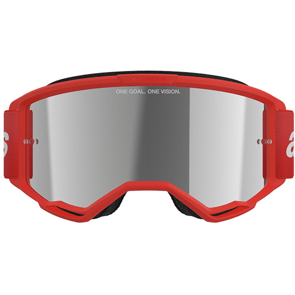 Alpinestars - Masque Vision 3 Wordmark Mirror Rouge / Blanc / Argent