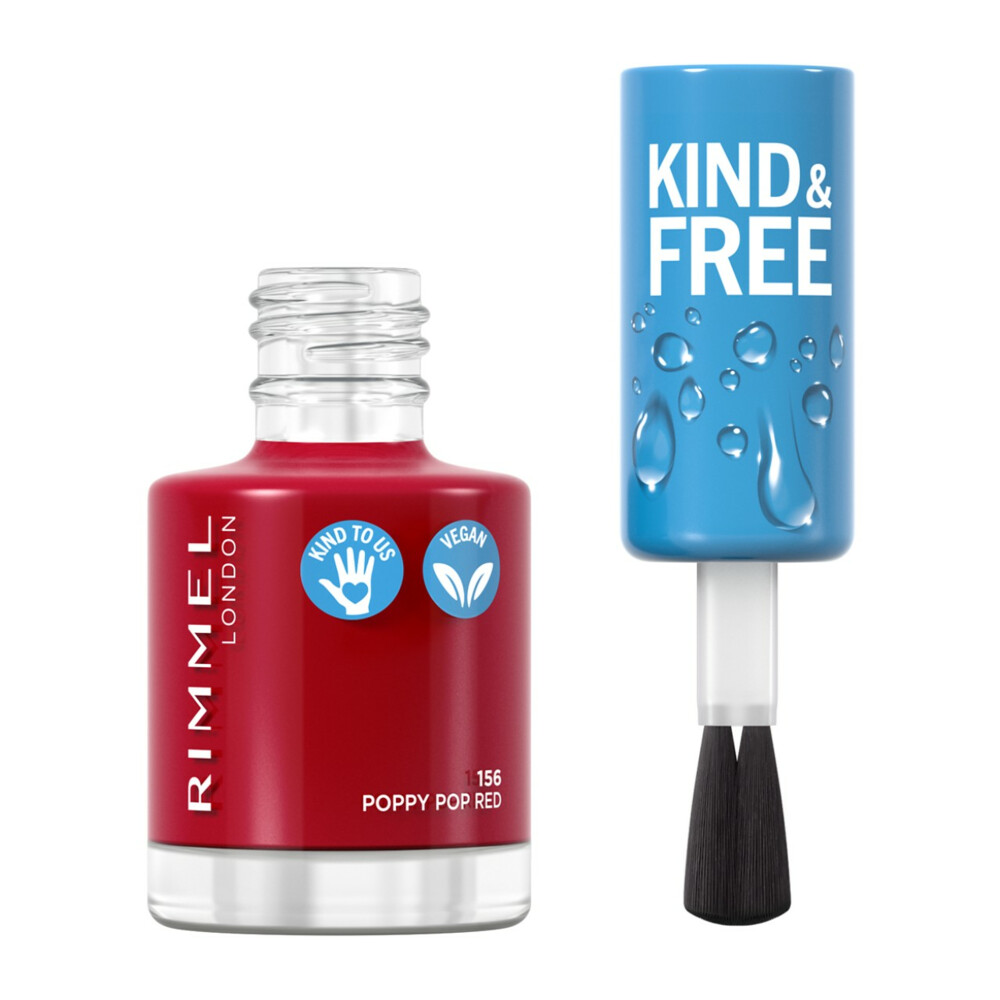 Rimmel KIND & FREE Vegan Nagellak 156 Poppy Pop Red8 ml
