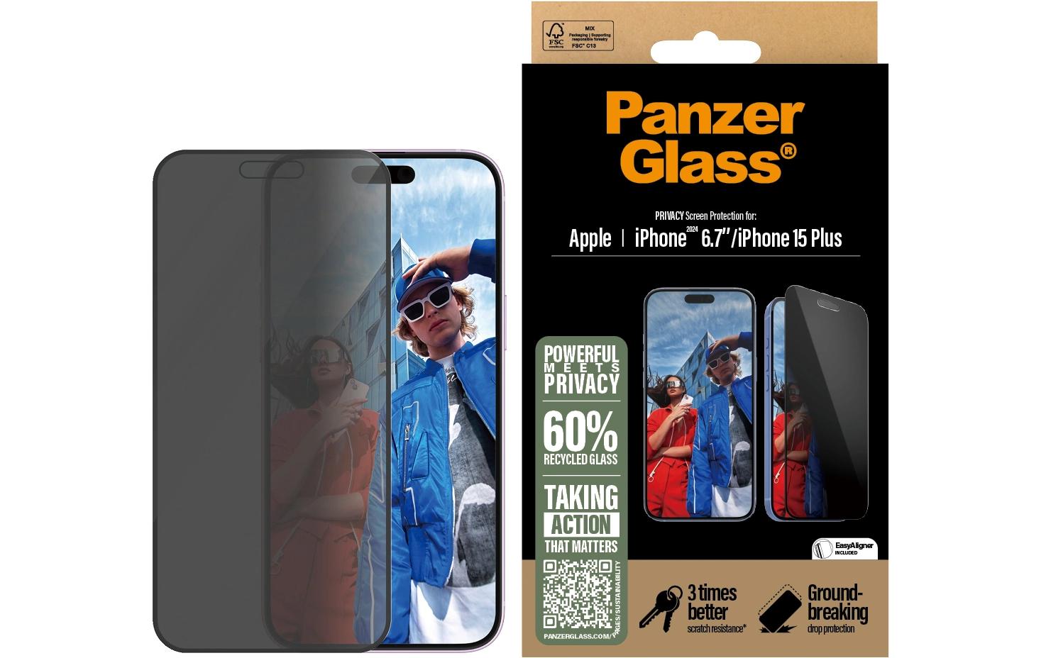 Displayschutz Ultra Wide Fit Privacy iPhone 15/16 PlusPrivacy-Display-Schutzfolie für das Apple iPhone 15 Plus/iPhone 16 Plus