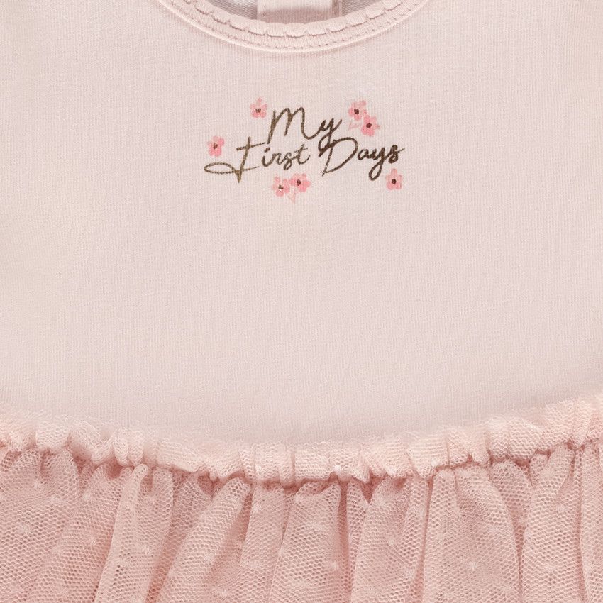 Robe 2 en 1 en jersey pour bébé fille - Rose