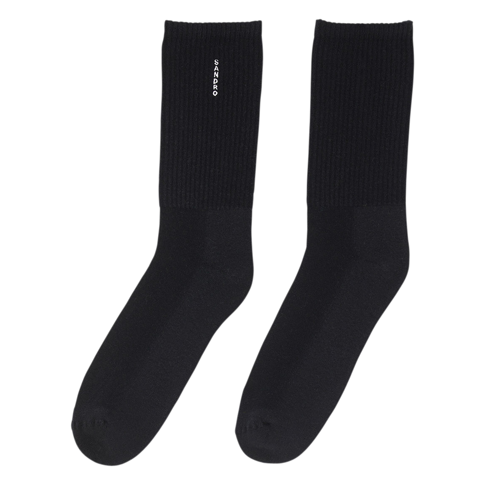 Chaussettes hautes brodées | Noir