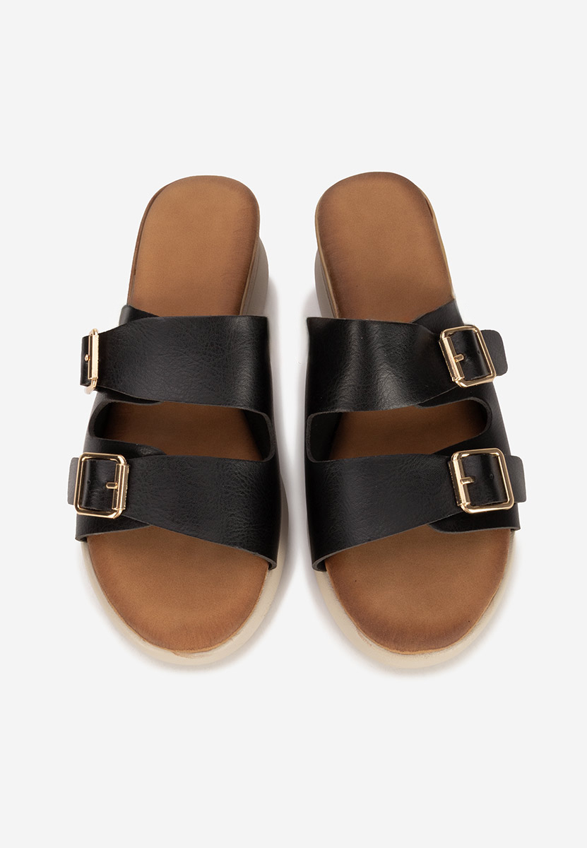 Mules à plateforme noirs Hortensia