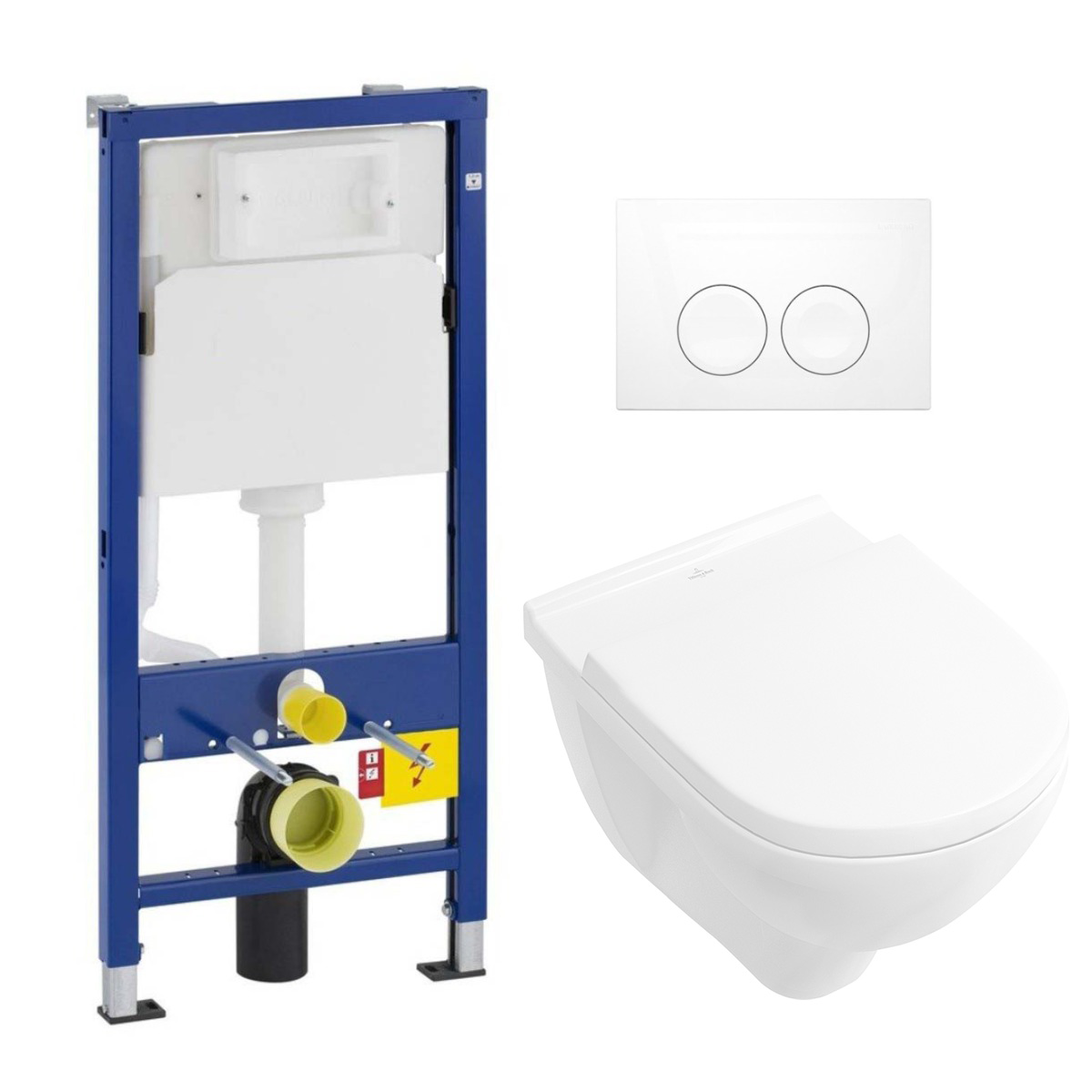 Geberit UP100 toiletset met Villeroy & Boch O.novo randloos toilet met softclose zitting