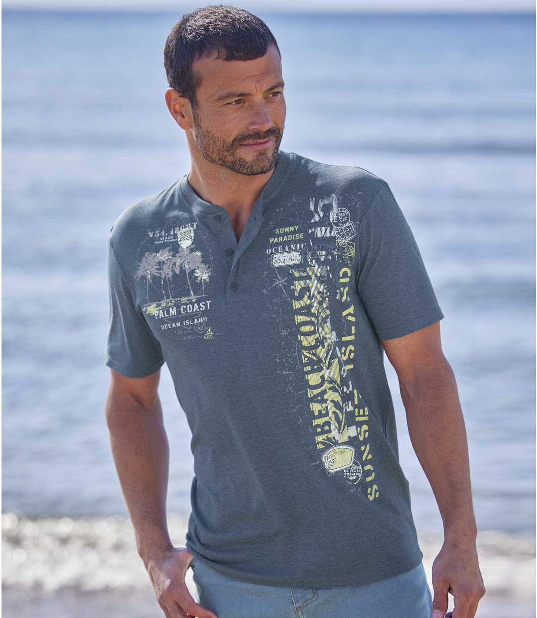 Lot de 3 Tee-Shirts Col Tunisien Oceanic