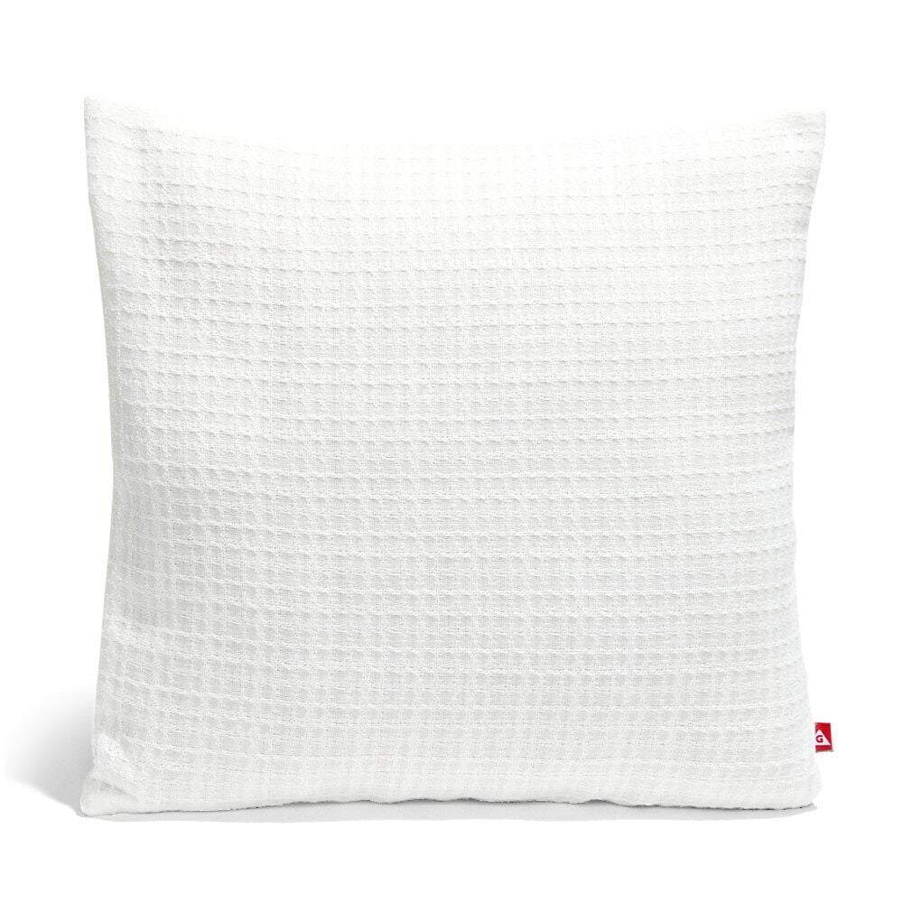 Housse de coussin carrée nid d'abeille 40x40cm - 2 modèles blanc ou gris