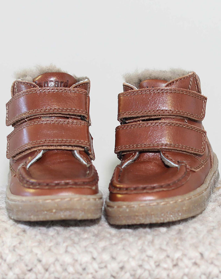 Lauflern-Boots AKSEL VELCRO gefüttert in brandy