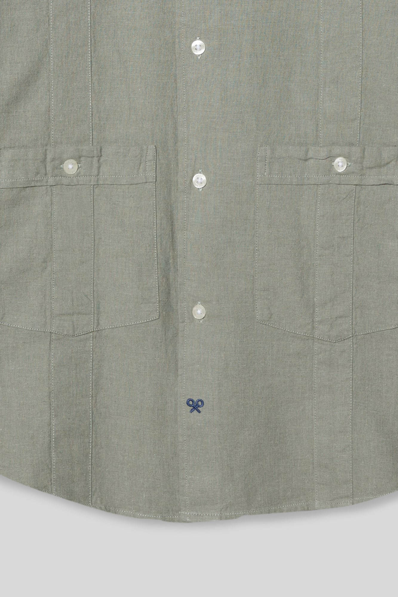 Guayabera esportiva verde claro - Cáqui