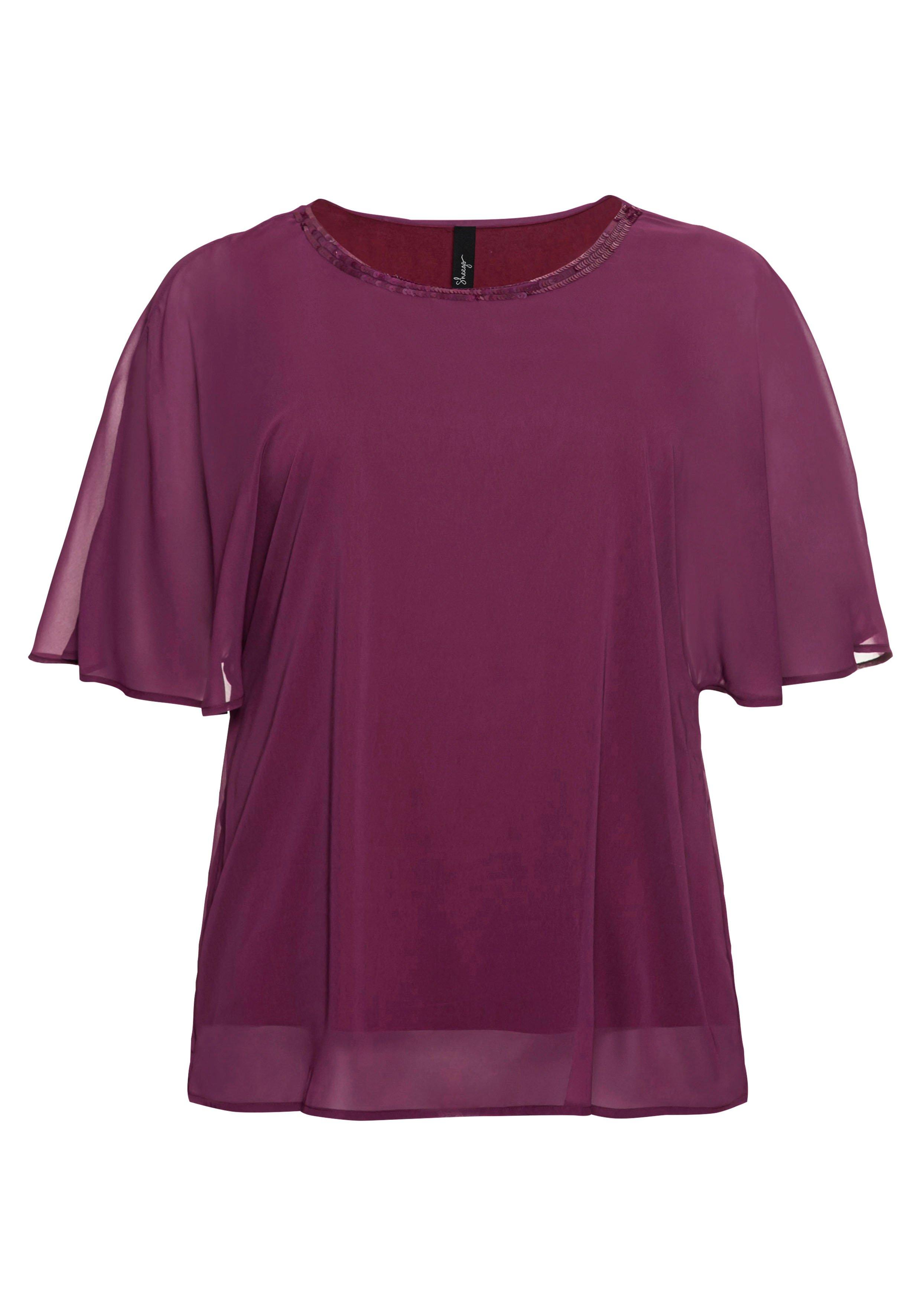 Chiffontunika mit Flügelärmeln und Innentop