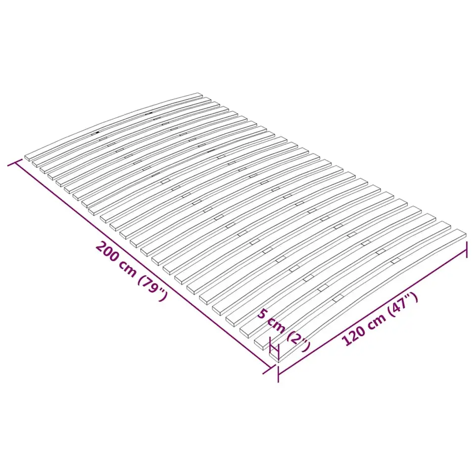 vidaXL - Lattenbodem - Bruin - Hout - 120 x 200 cm