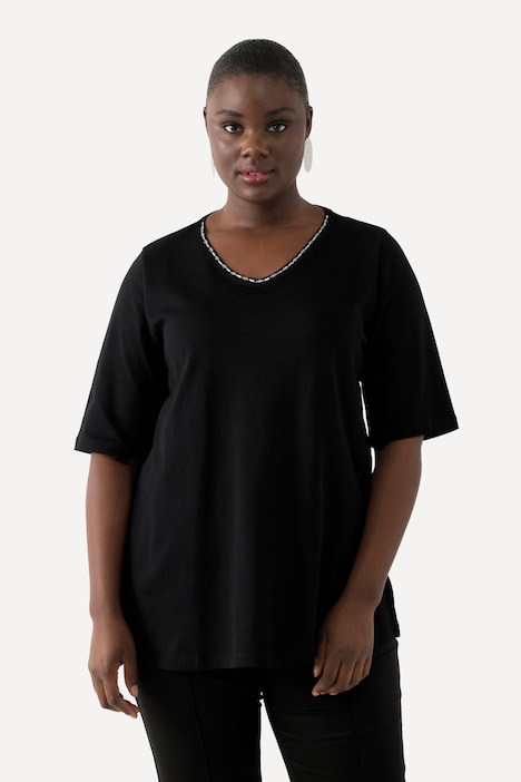 T-Shirt, A-Linie, V-Ausschnitt, Halbarm, Pima Cotton