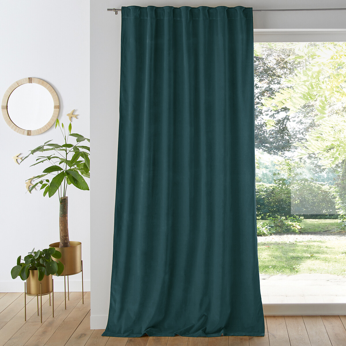 LA REDOUTE INTERIEURS<br>Cortina térmica em veludo com laços ocultos, Veludo