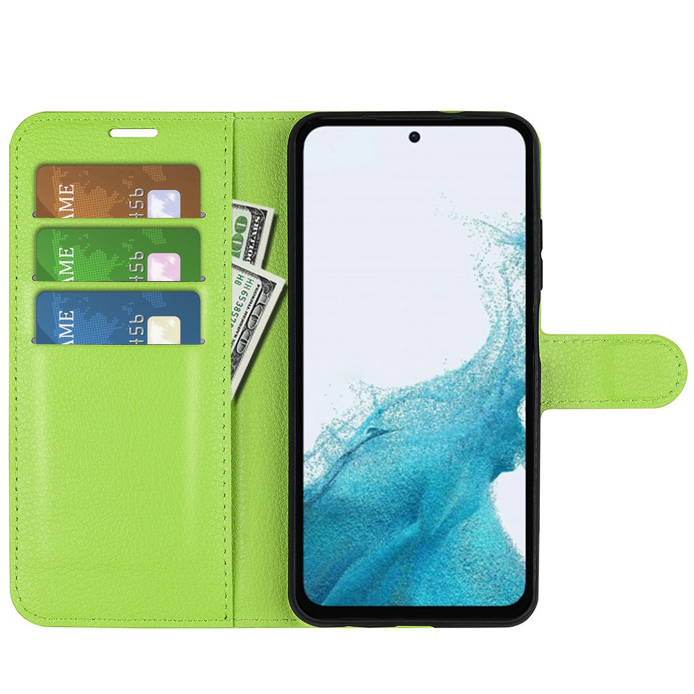 Samsung Galaxy A54 5G Leder Tasche Flip Cover Litchi Look - Grün