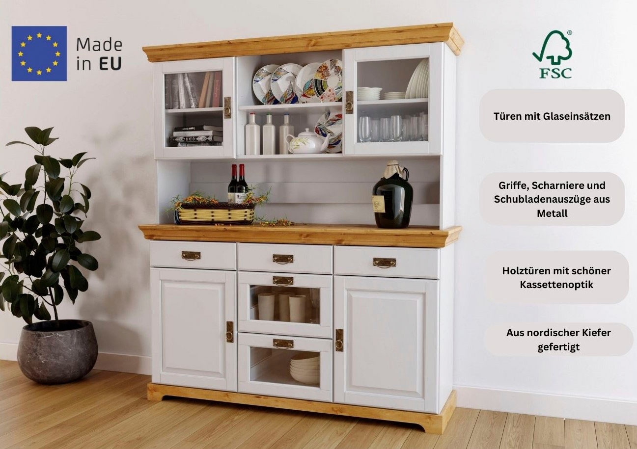 Home affaire Buffet »Rügen« FSC® zertifiziertes Massivholz, im Landhausstil