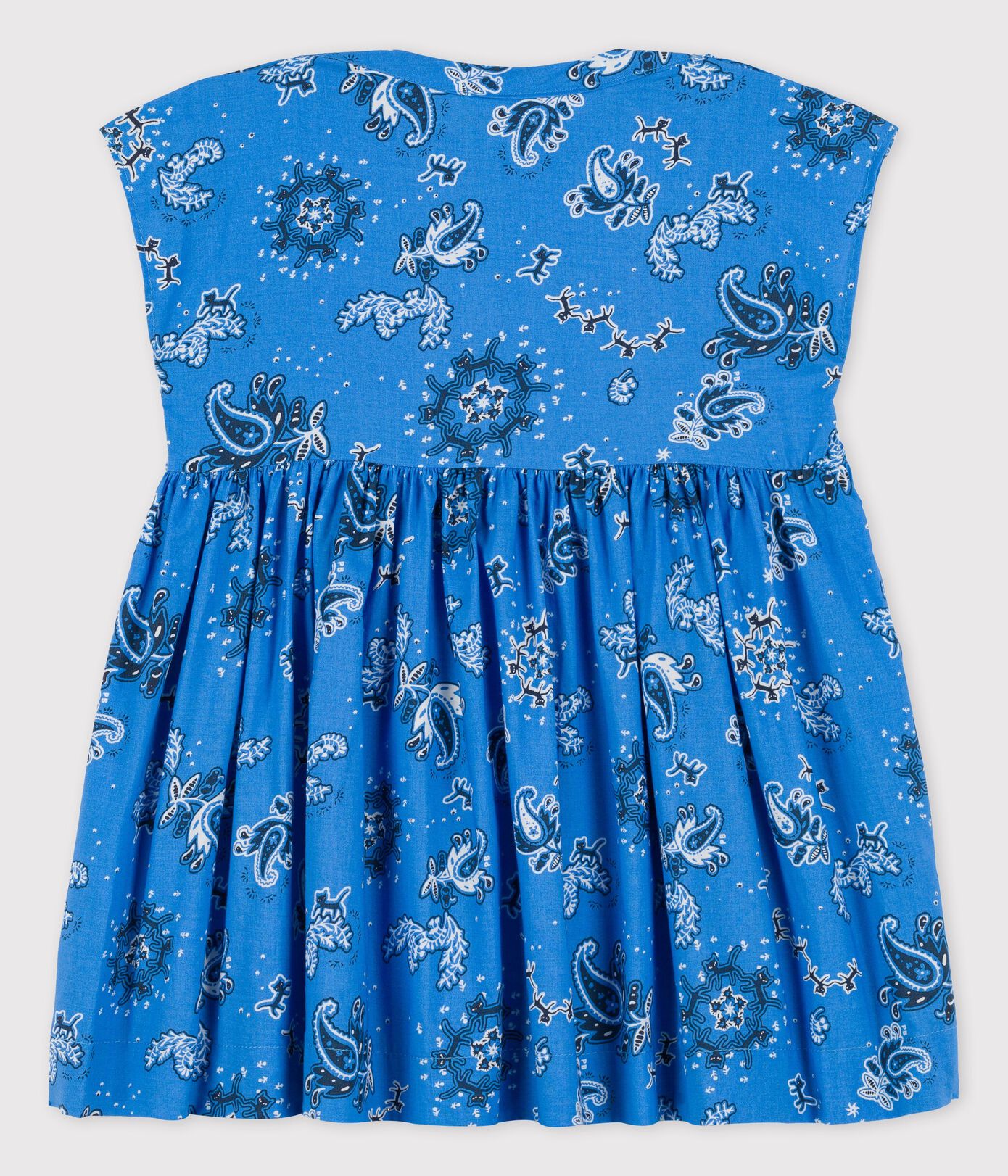 Robe manches courtes imprimée bandana en popeline bébé