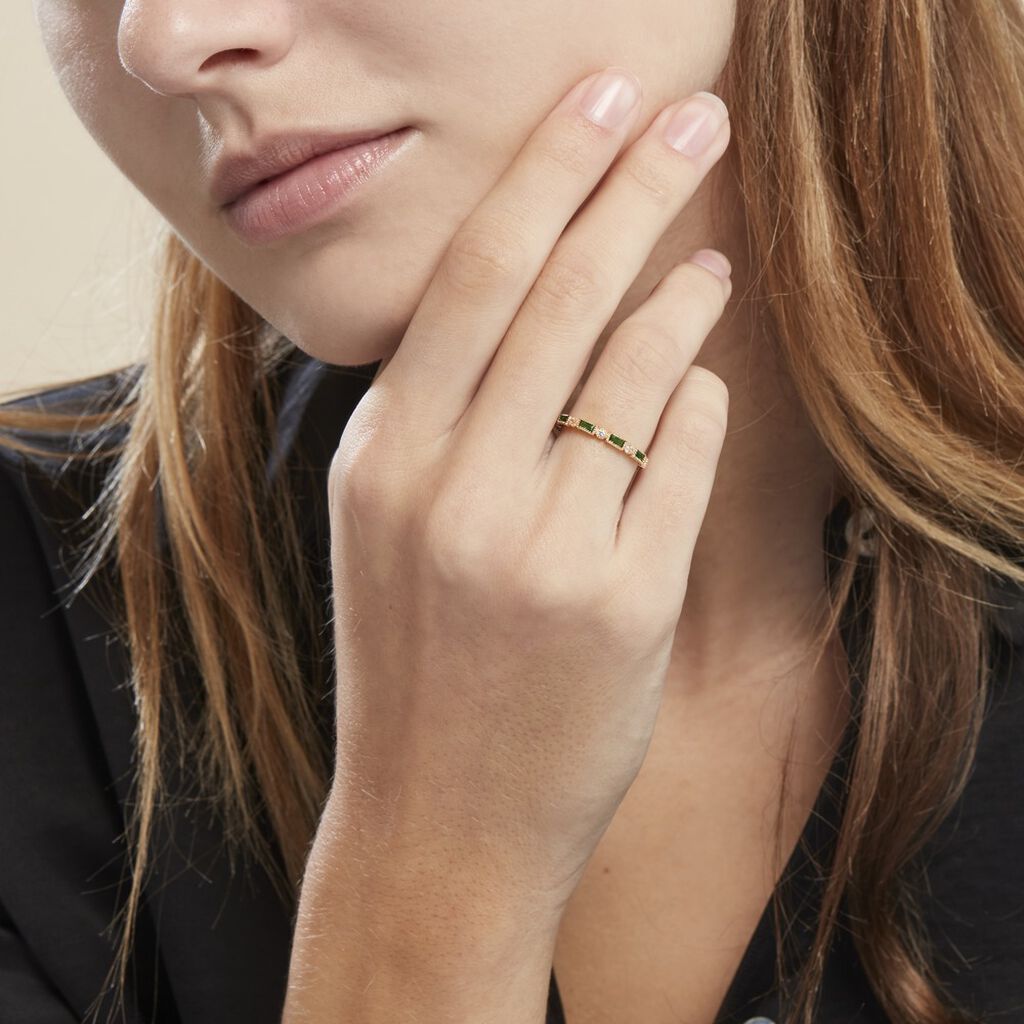 Bague Plaqué Or Etna Oxyde De Zirconium