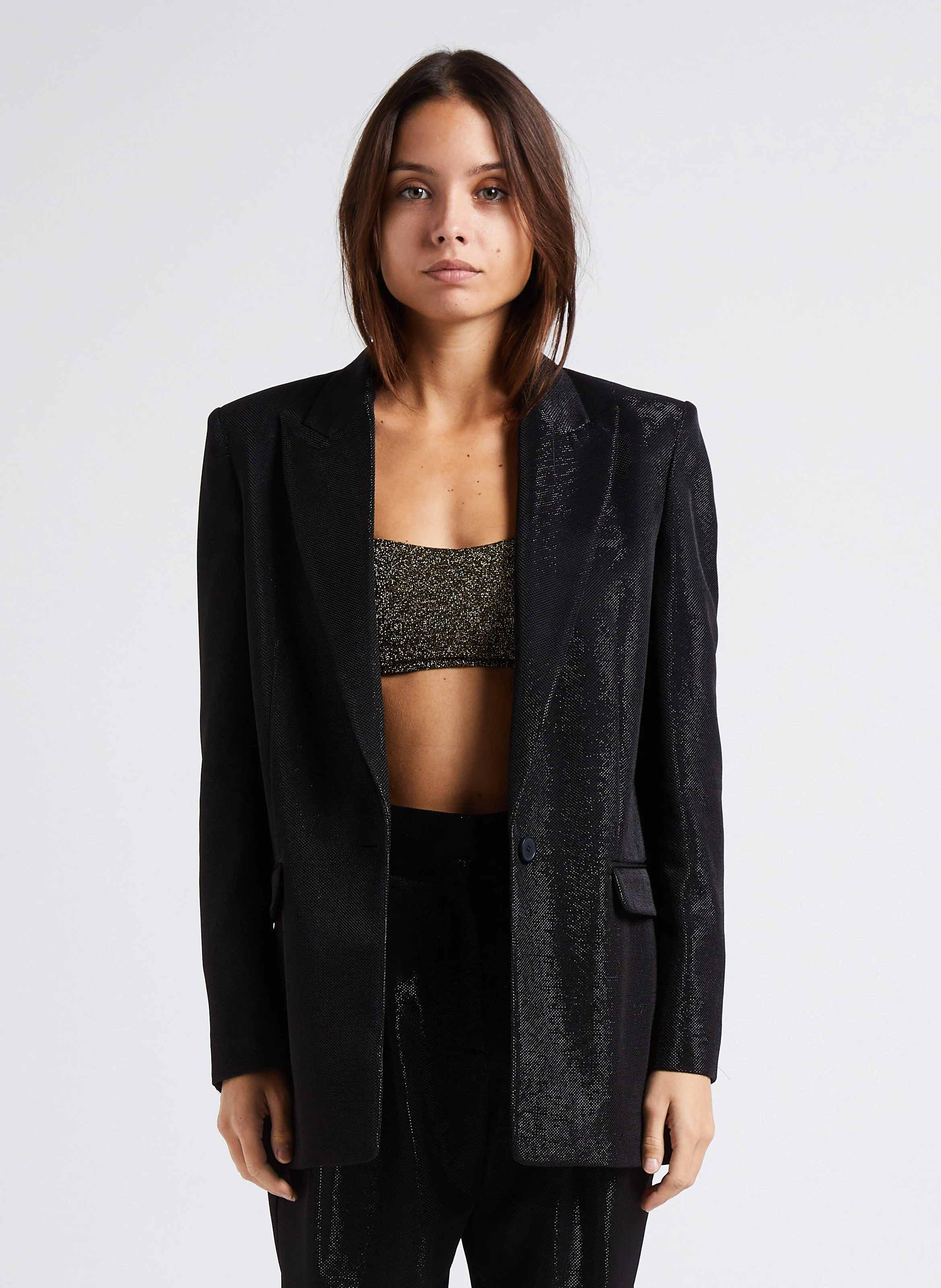 MOKAM - Veste de tailleur scintillant| Noir
