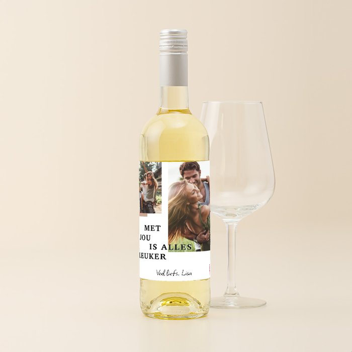 Condado Real | Verdejo - Viura | Love met eigen foto & tekst | 750 ml