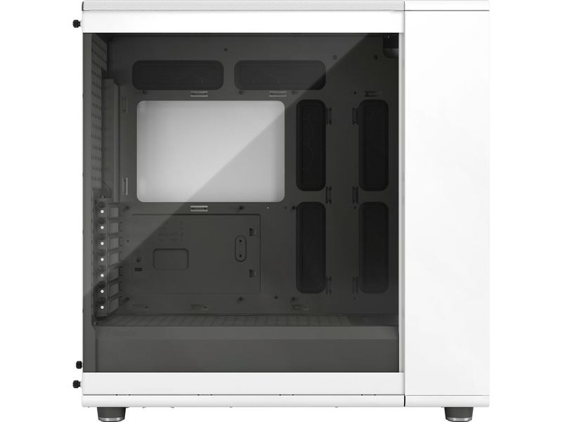 Fractal Design PC-Gehäuse North XL TG Clear Weiss Elegantes Gehäuse mit Seitenfenster und offener Front aus echtem Eichenholz