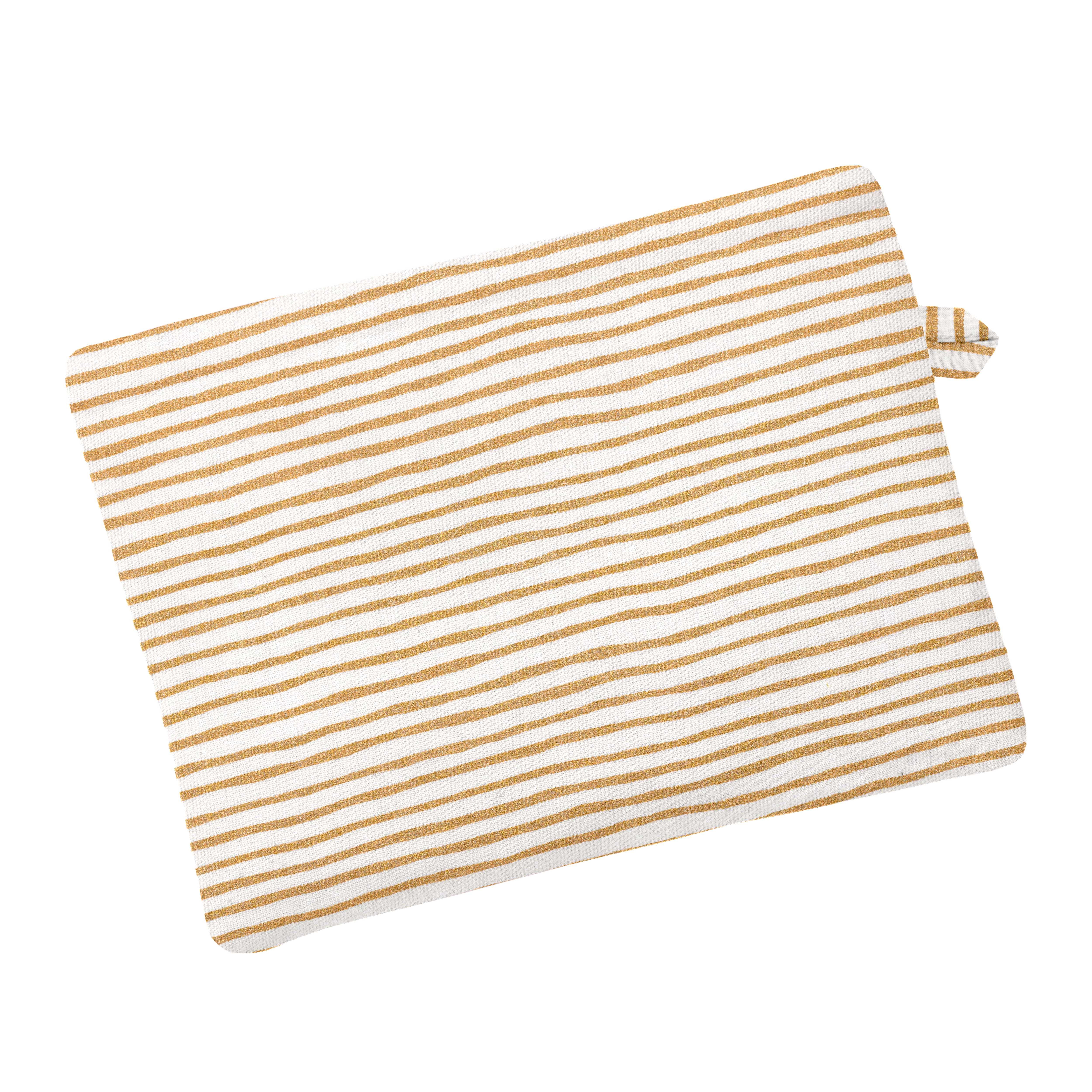 Sac Tote Bag Pliable Rayé Or Blanc