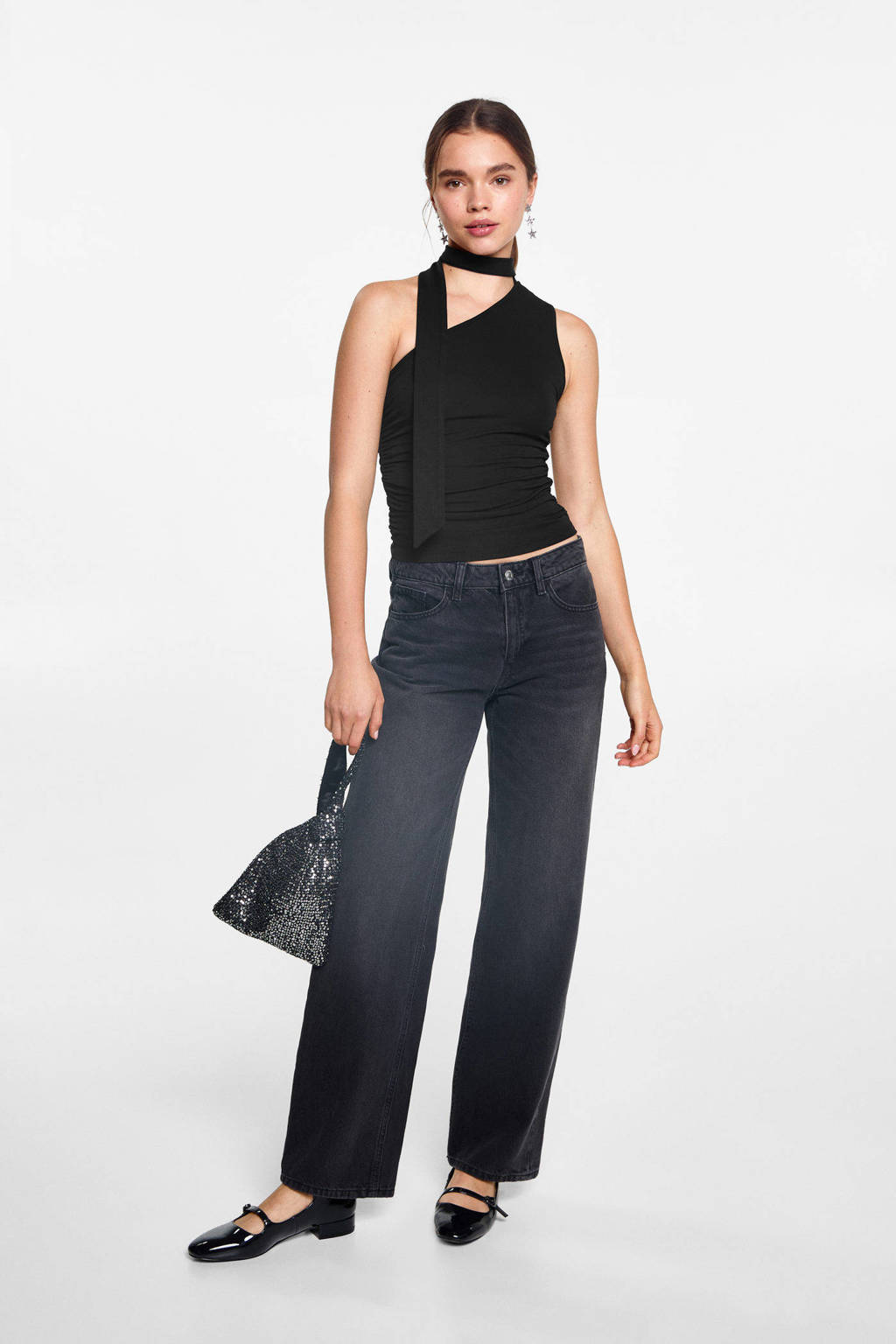 MANGO TEEN mouwloze top zwart
