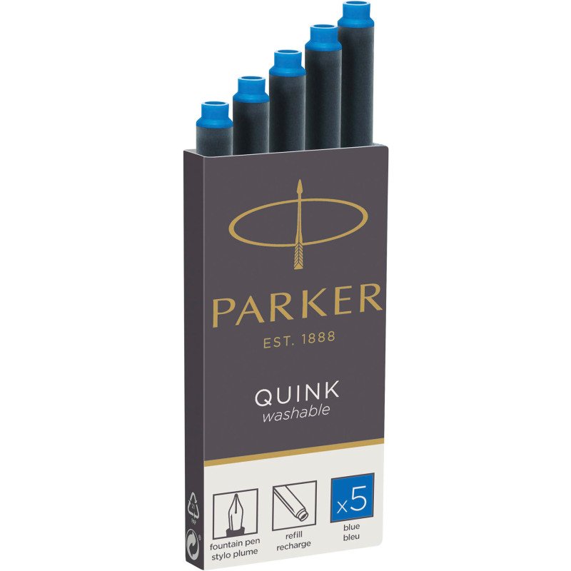 Cartouche d'encre longue pour stylos Parker - Boîte de 5