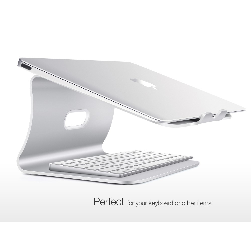 Passiv Kühlender MacBook / Laptop Alu Ständer Halterung - Silber
