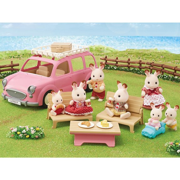 Sylvanian Families - Le monospace rose et set de pique-nique 5535