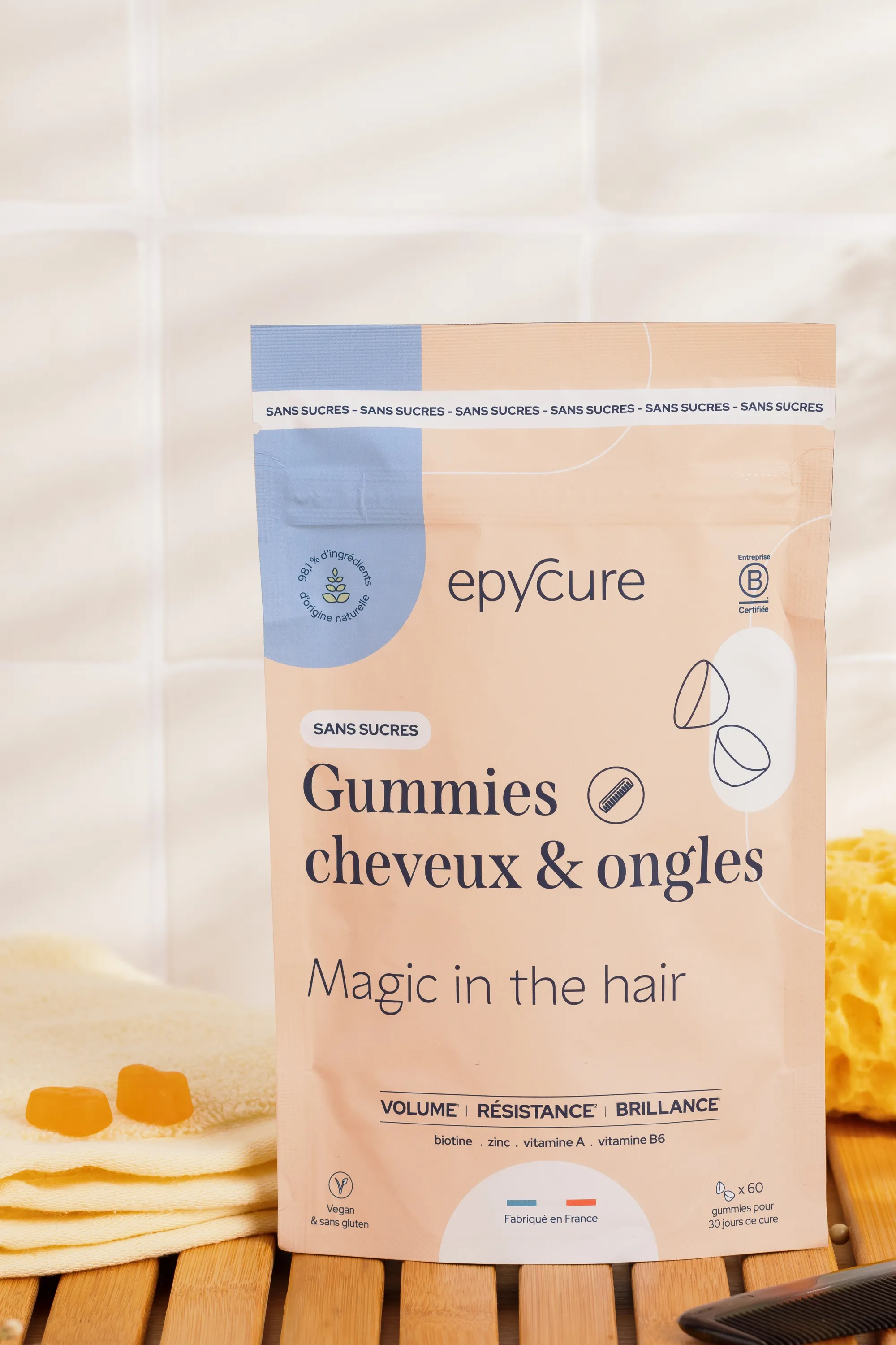 Epycure Gummies cheveux & ongles sans sucre-150 g